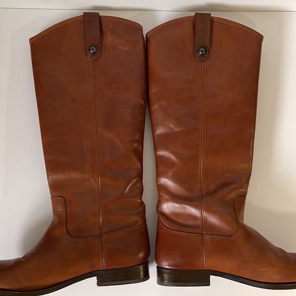 Frye Tall Boots Melissa Button Cognac Size 9.5 - Picture 7 of 12